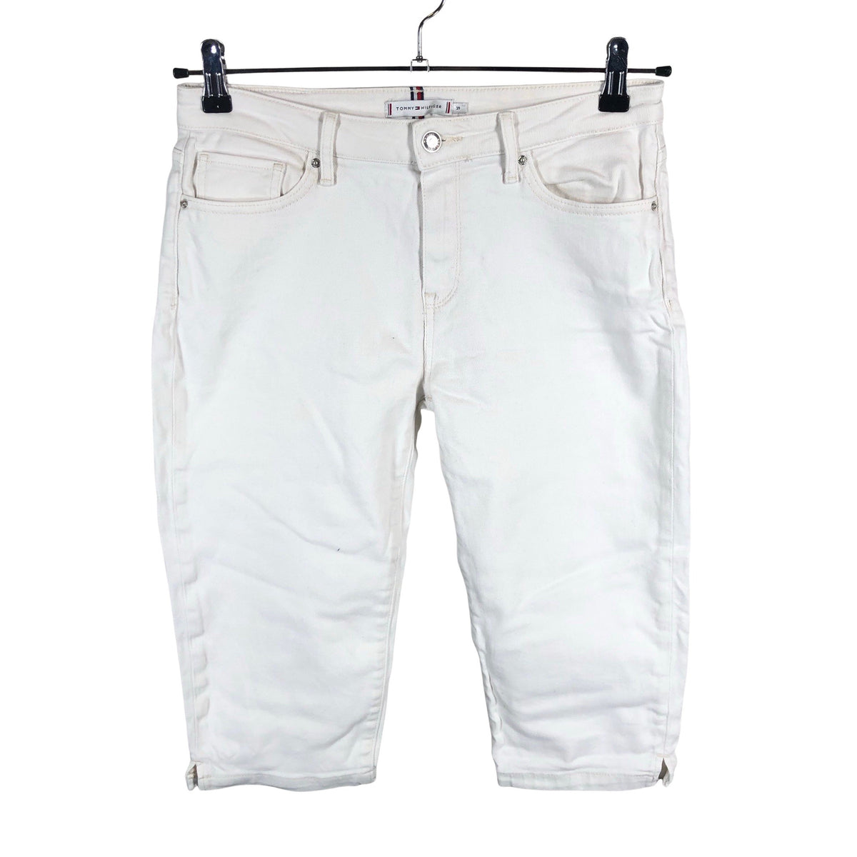 Unisex Tommy Hilfiger - Teksast poolpikad püksid, suurus W29 - Looduslik valge (1)