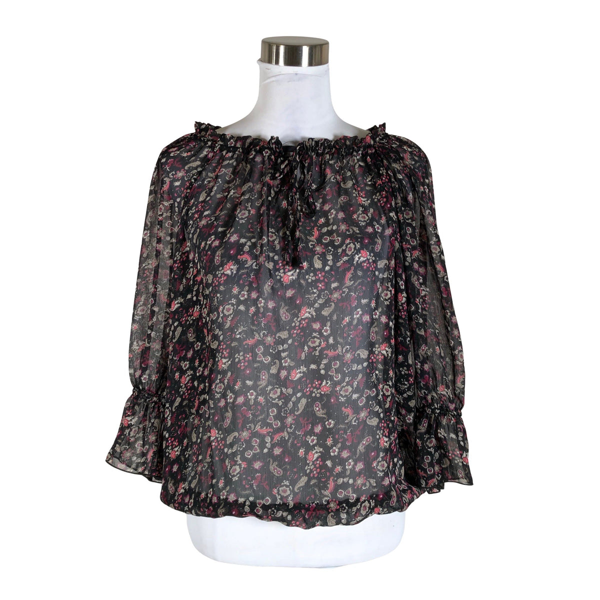 Unisex Wearhouse - Lühikeste käistega pluus, suurus 36 - Must (1)