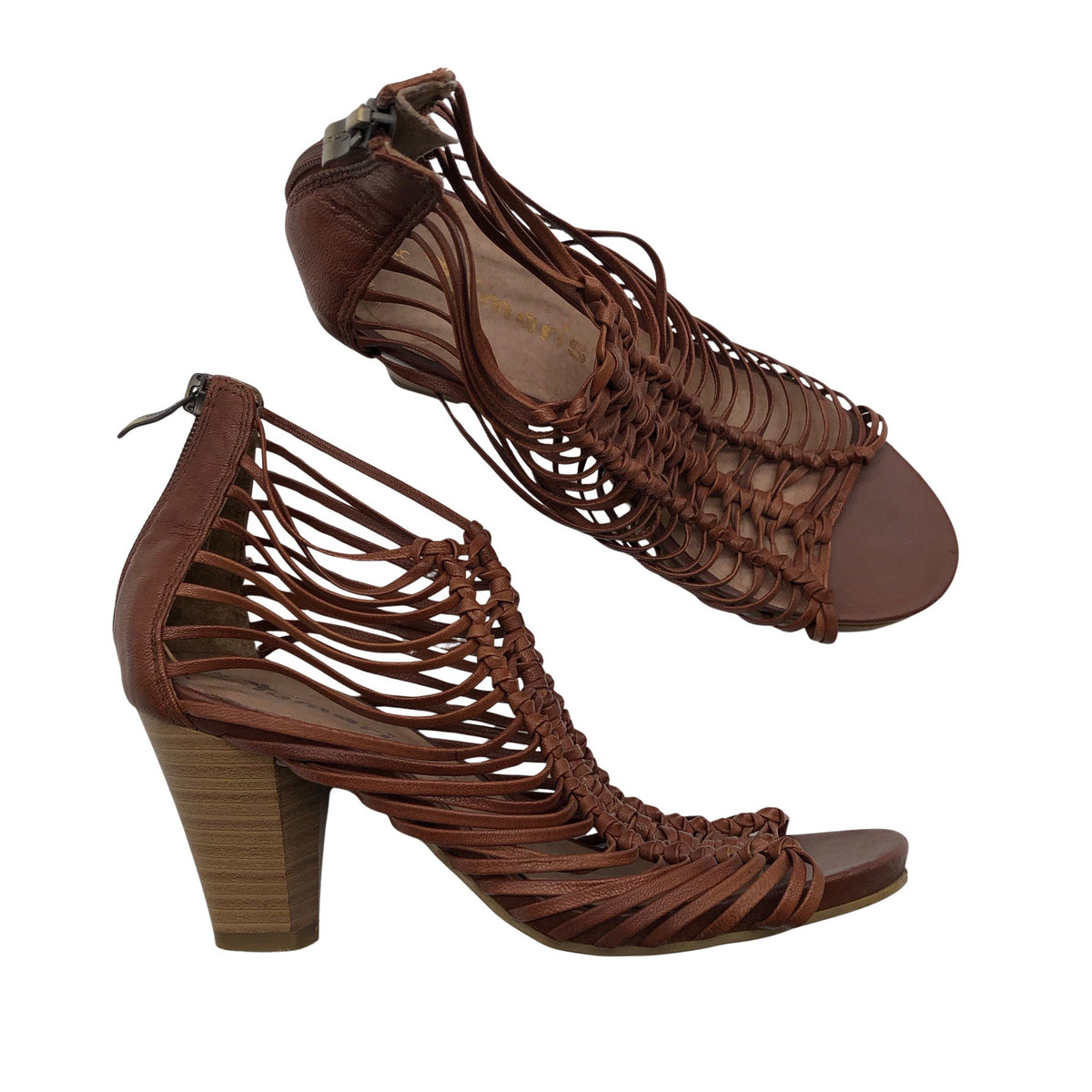 Unisex Tamaris - Kontsaga rihmikud, suurus 38 - Pruun (1)