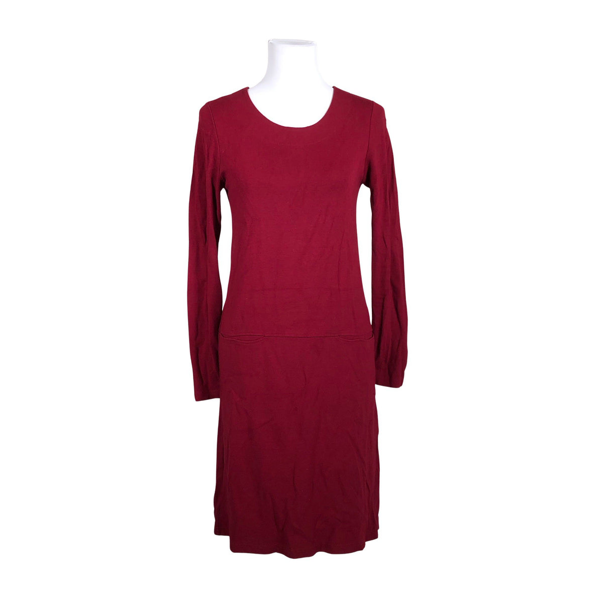 Unisex Nanso - Trikotaažist kleit, suurus 36 - Veinipunane (1)