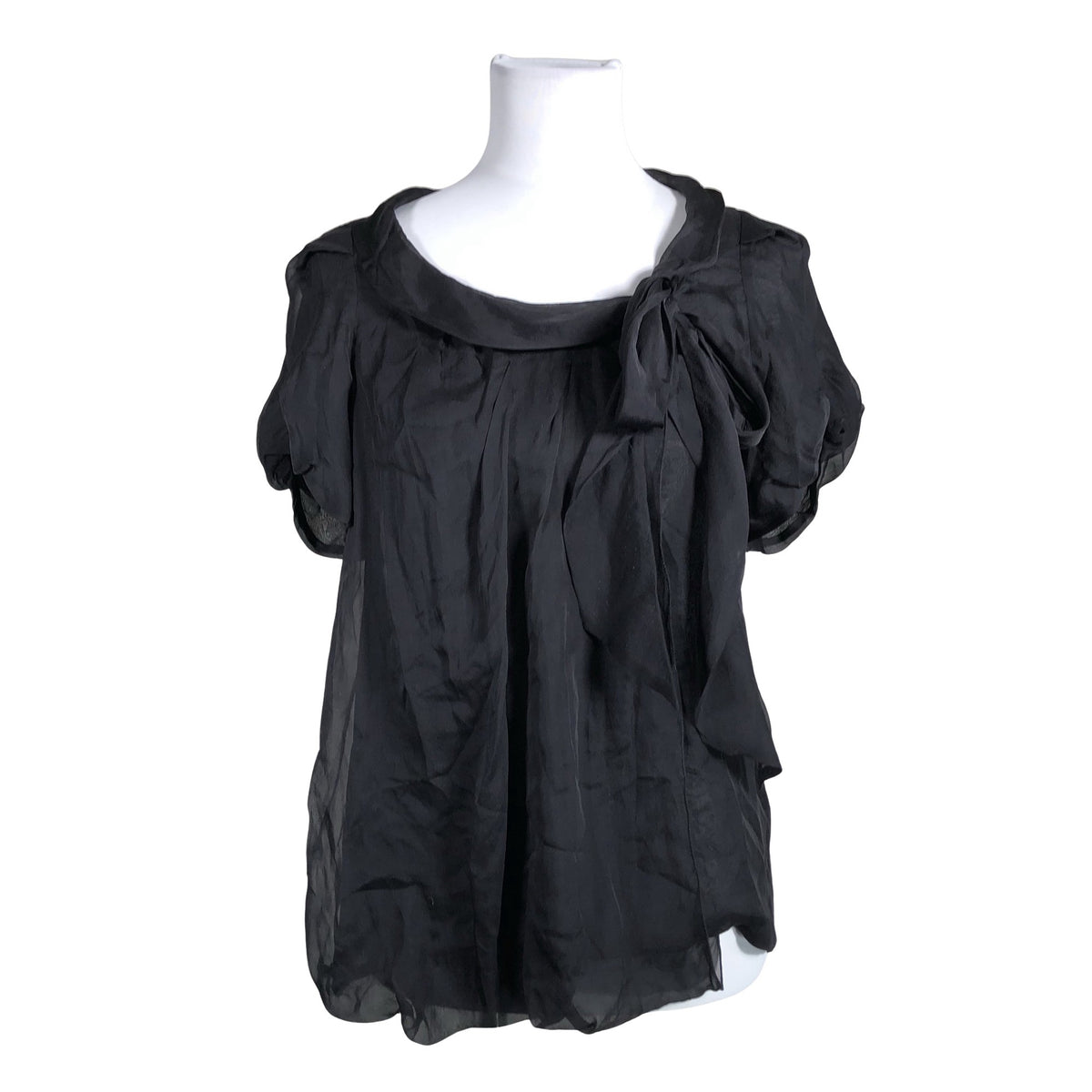 Unisex Sportmax - Lühikeste käistega pluus, suurus M - Must (1)