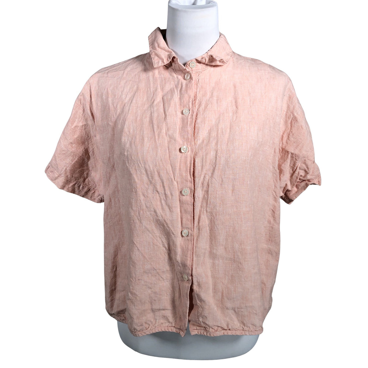 Unisex Piironki - Lühikeste käistega pluus, suurus 40 - Heleroosa (1)