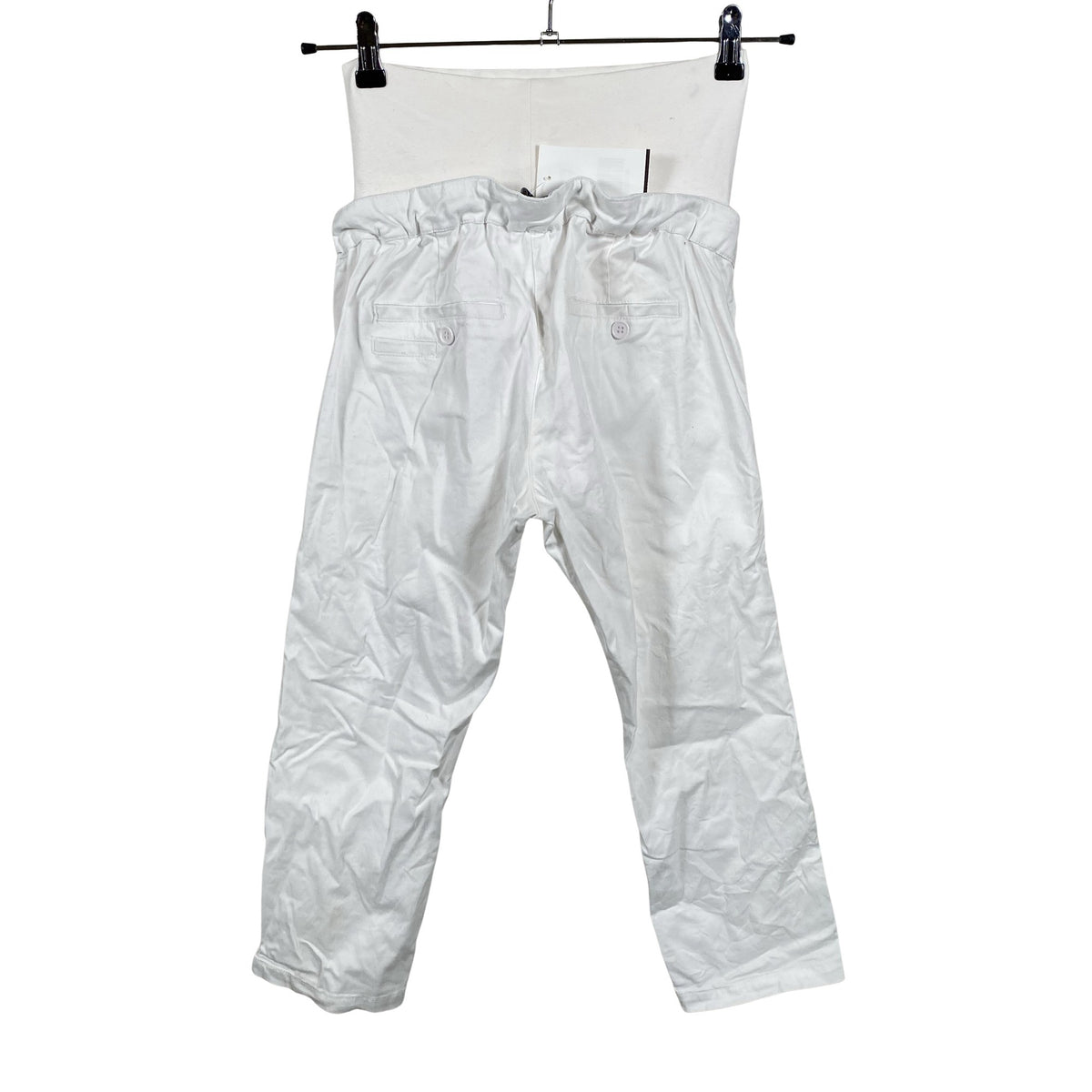 Unisex Mama Licious - Mittevenivad poolpikad püksid, suurus 36 - Valge (2)