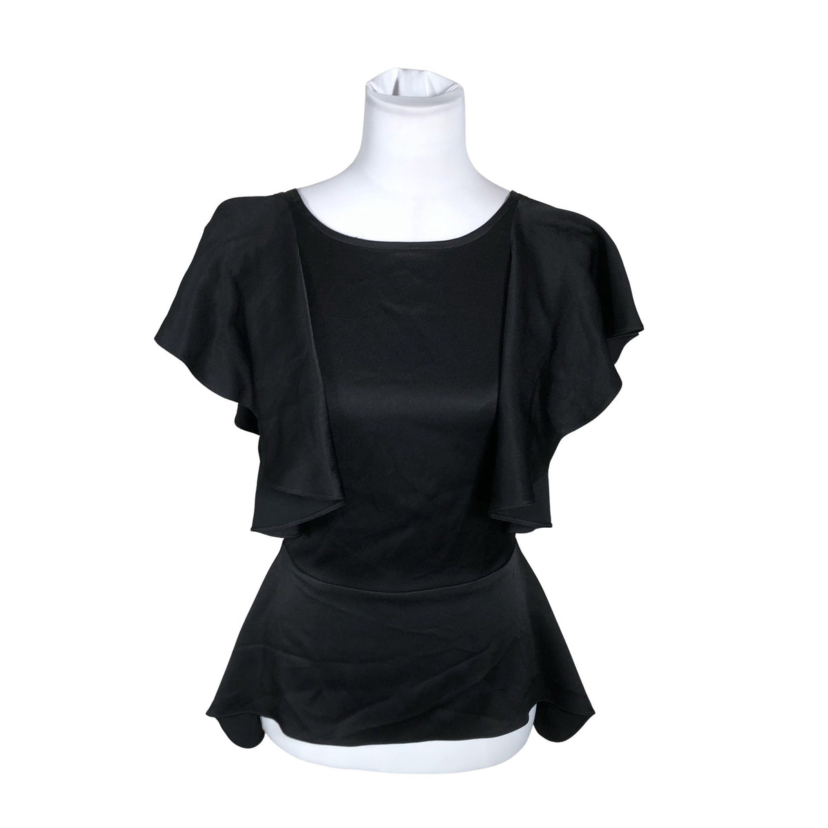 Unisex Mia & Leela - Lühikeste käistega pluus, suurus 36 - Must (1)