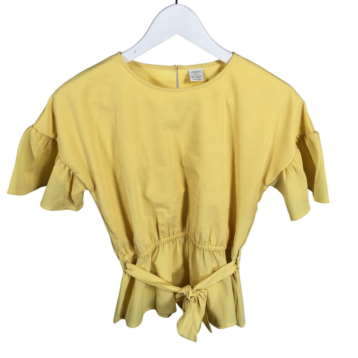 Unisex Lindex - Lühikeste käistega pluus, suurus 146 - 152 - Kollane (1)