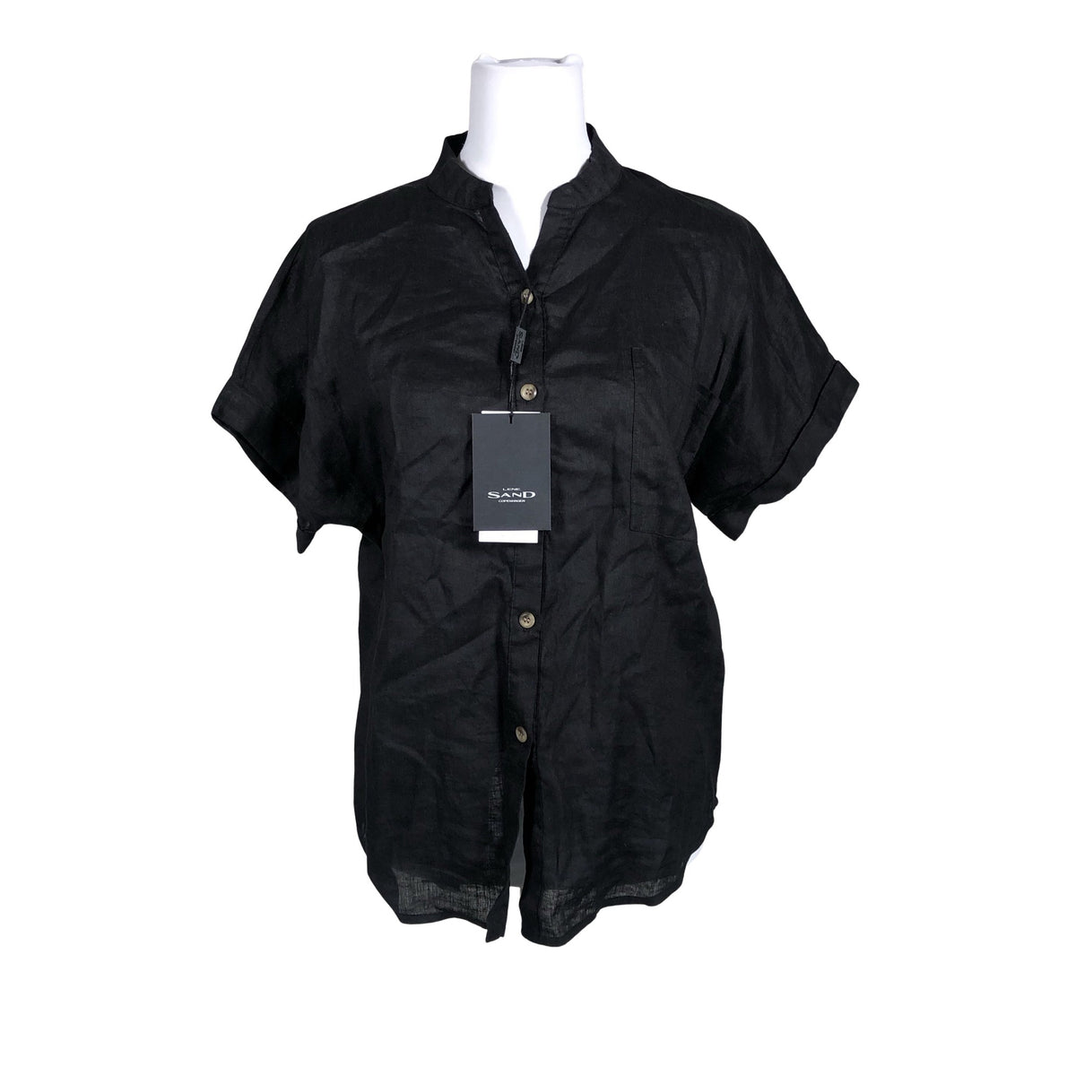 Unisex Sand - Lühikeste käistega pluus, suurus 34 - Must (1)