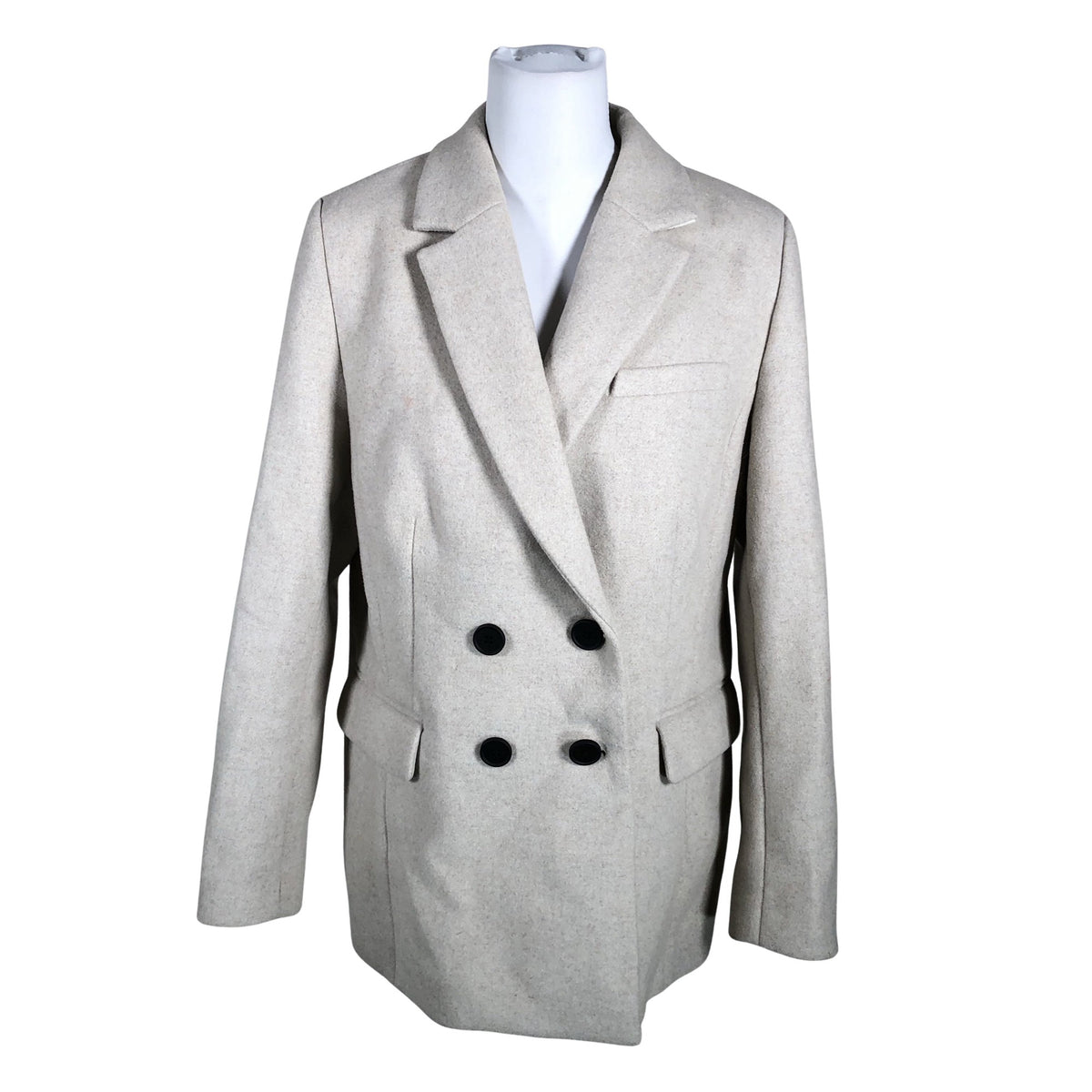 Unisex Lindex - Villane mantel, suurus 38 - Beige (1)
