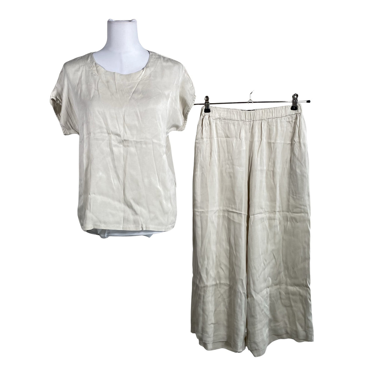 Unisex feelK - Lühikeste käistega pluus, suurus 38 - Beige (1)