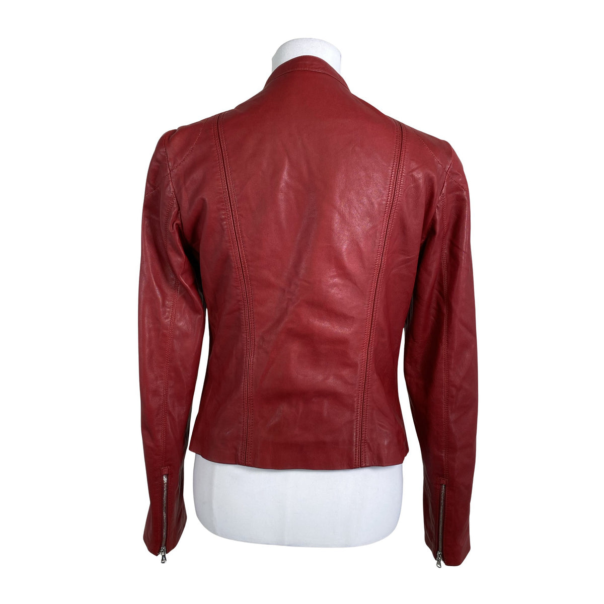 Unisex Massimo Dutti - Nahktagi, suurus 38 - Punane (3)