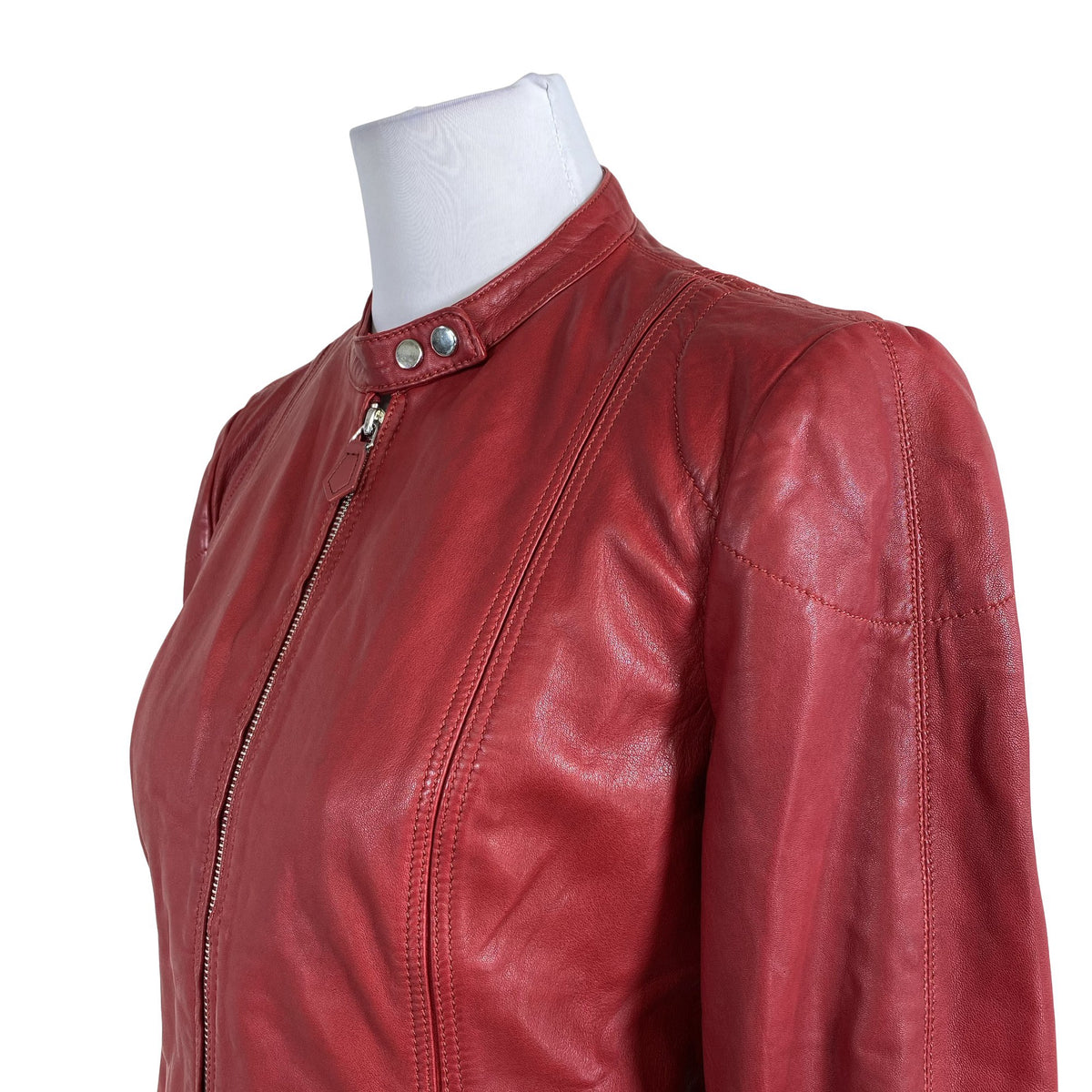 Unisex Massimo Dutti - Nahktagi, suurus 38 - Punane (2)