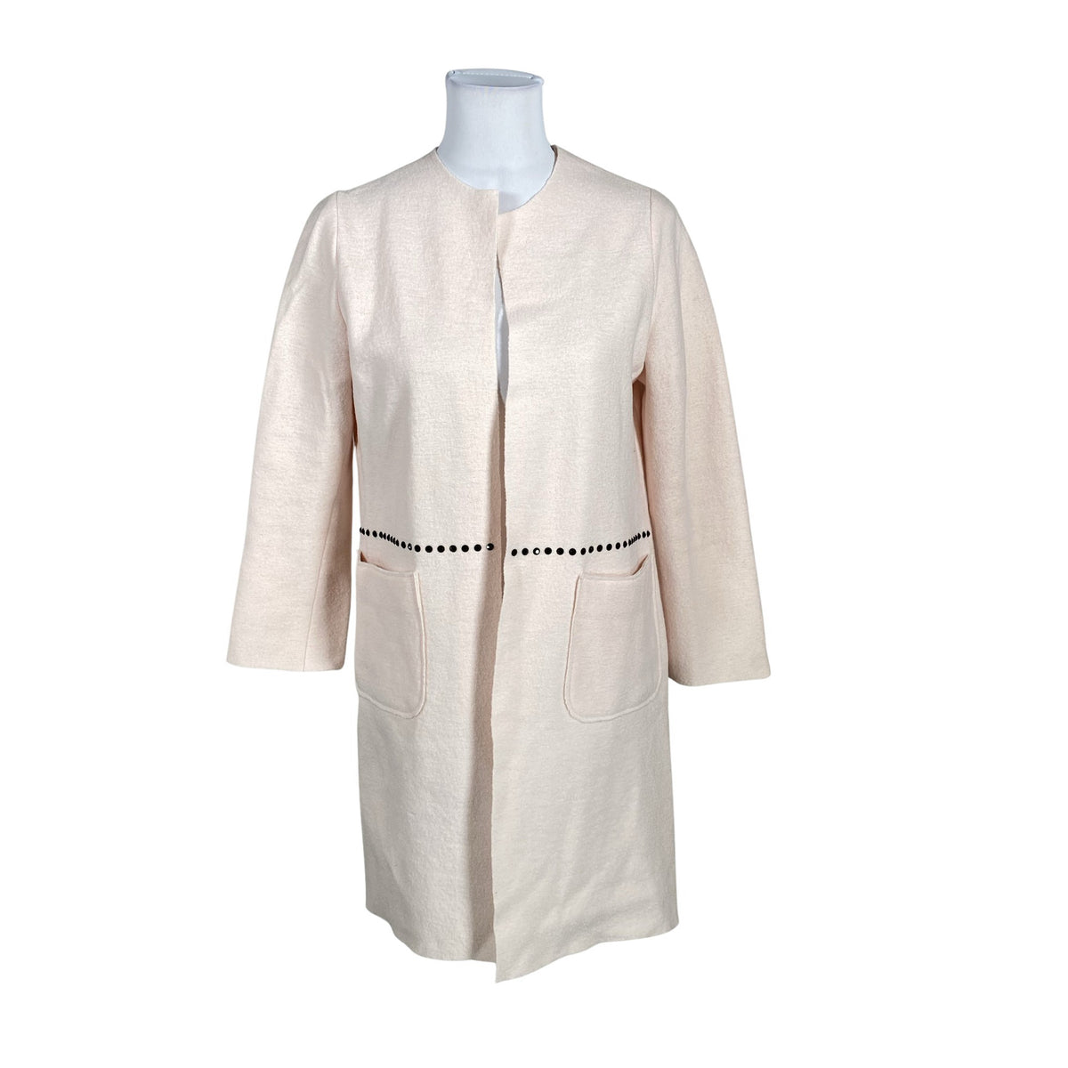 Unisex Muotikuu - Villane mantel, suurus 36 - Heleroosa (1)