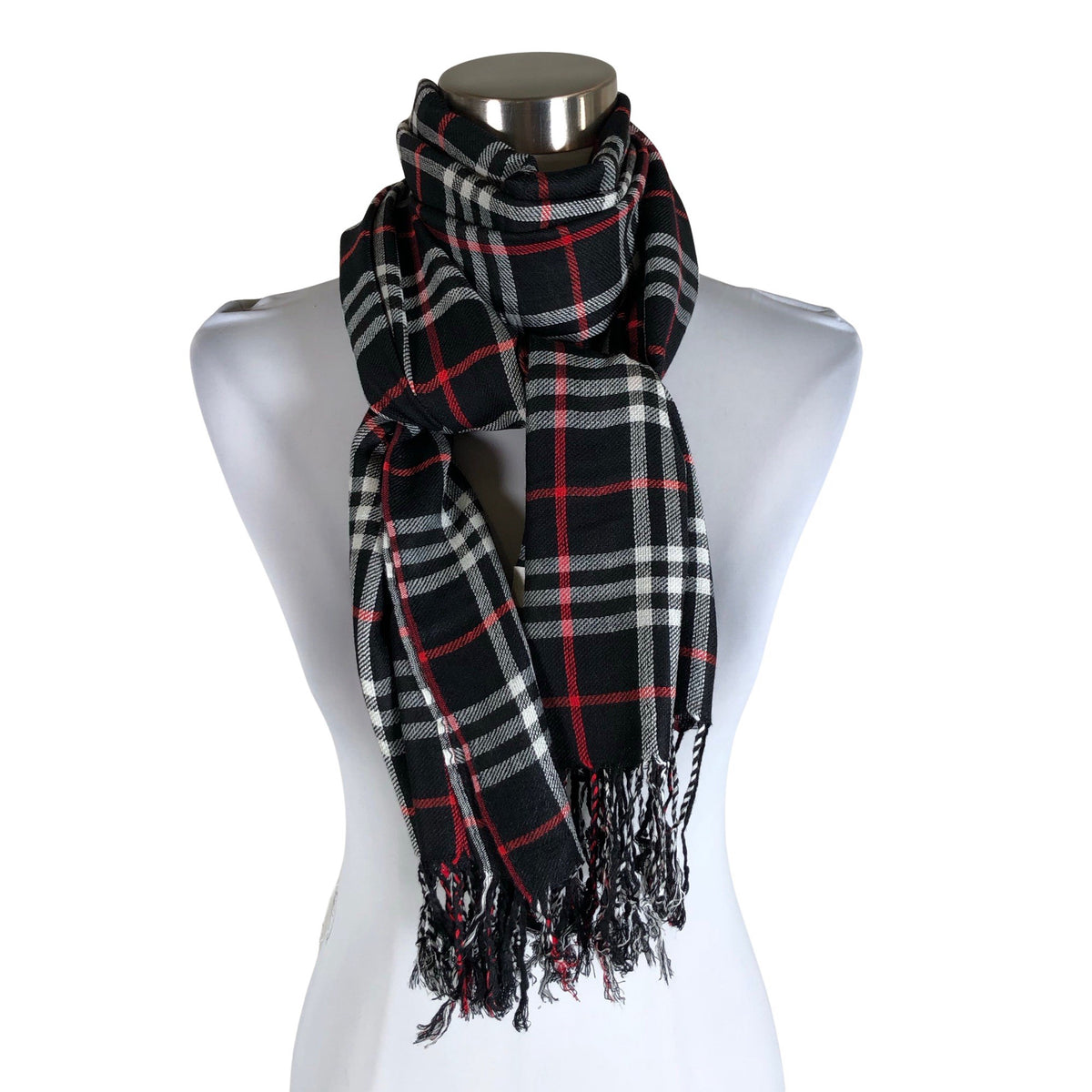 Unisex Pashmina - Õhuke sall, suurus Maxi - Must (1)
