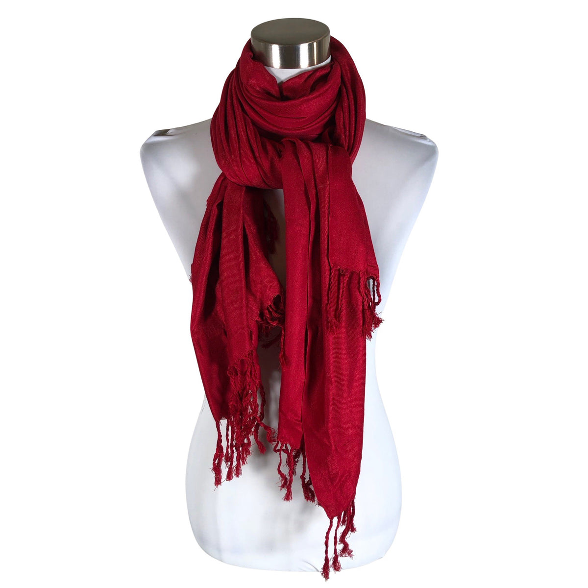 Unisex Pashmina - Õhuke sall, suurus Maxi - Punane (1)