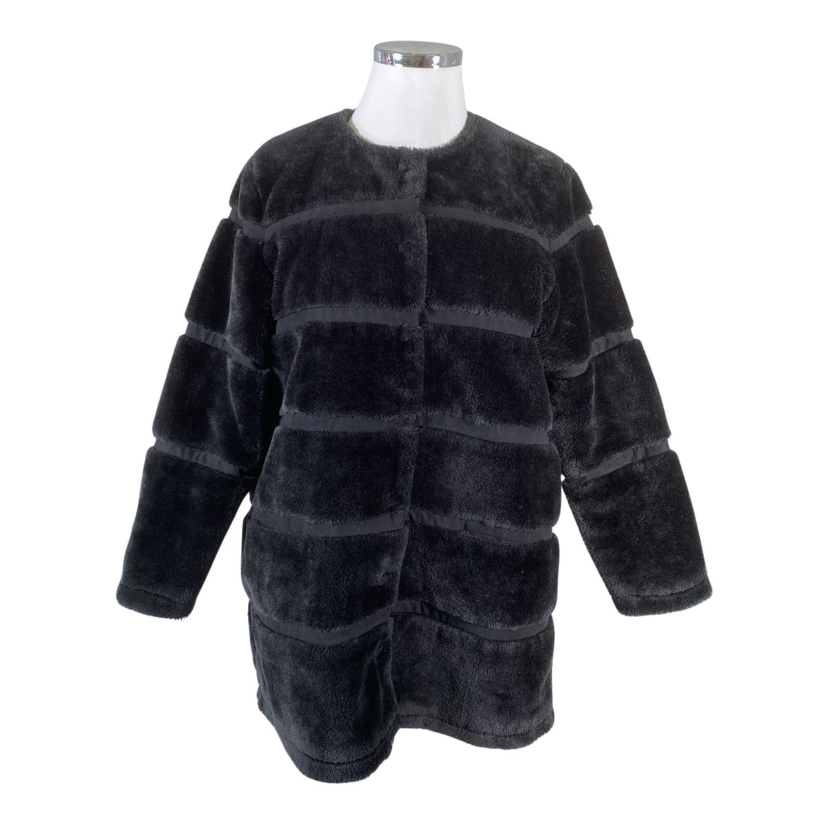 Unisex Soyaconcept - Kunstkarusnahast mantel, suurus 42 - Must (1)