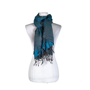 Unisex Pashmina - Õhuke sall, suurus Maxi - Sinine (1)