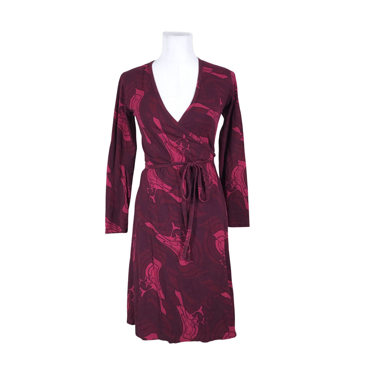 Unisex Nanso - Trikotaažist kleit, suurus 34 - Veinipunane (1)