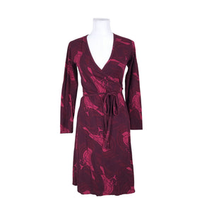 Unisex Nanso - Trikotaažist kleit, suurus 34 - Veinipunane (1)