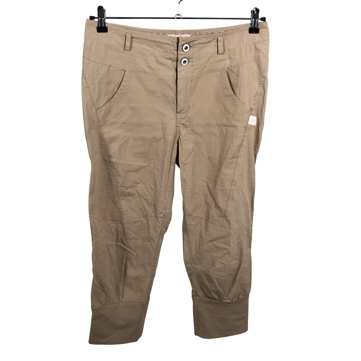 Unisex Torstai - Mittevenivad poolpikad püksid, suurus 38 - Beige (1)