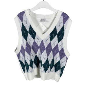 Unisex Lindex - Kootud vest, suurus 146 - 152 - Valge (1)