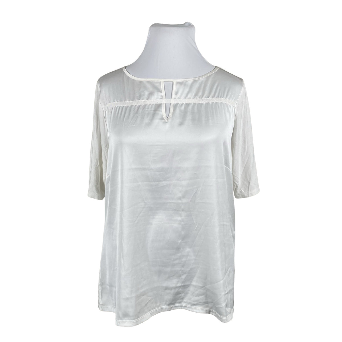 Unisex Comma - Lühikeste käistega pluus, suurus 46 - Valge (1)