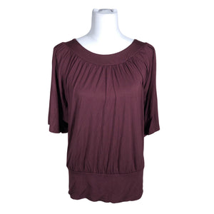 Unisex Soyaconcept - Lühikeste käistega pluus, suurus 38 - Veinipunane (1)