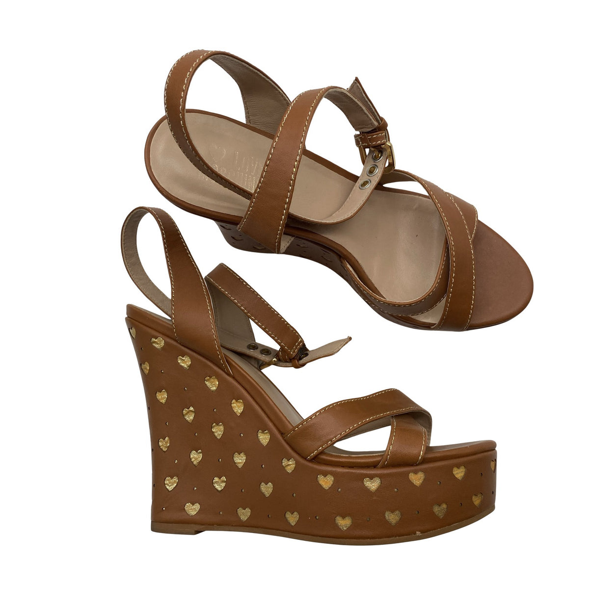 Unisex Love Moschino - Kiilkontsaga rihmikud, suurus 40 - Pruun (1)