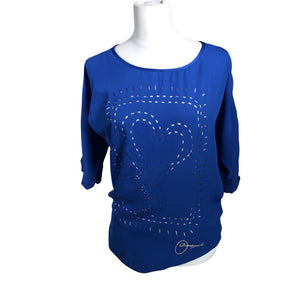 Unisex Desigual - Lühikeste käistega pluus, suurus 34 - Sinine (1)