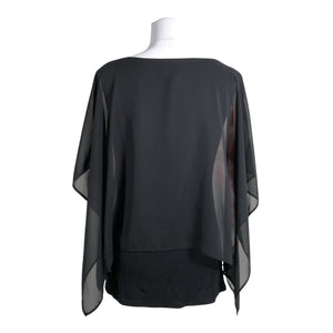 Unisex Wallis - Lühikeste käistega pluus, suurus 40 - Must (2)