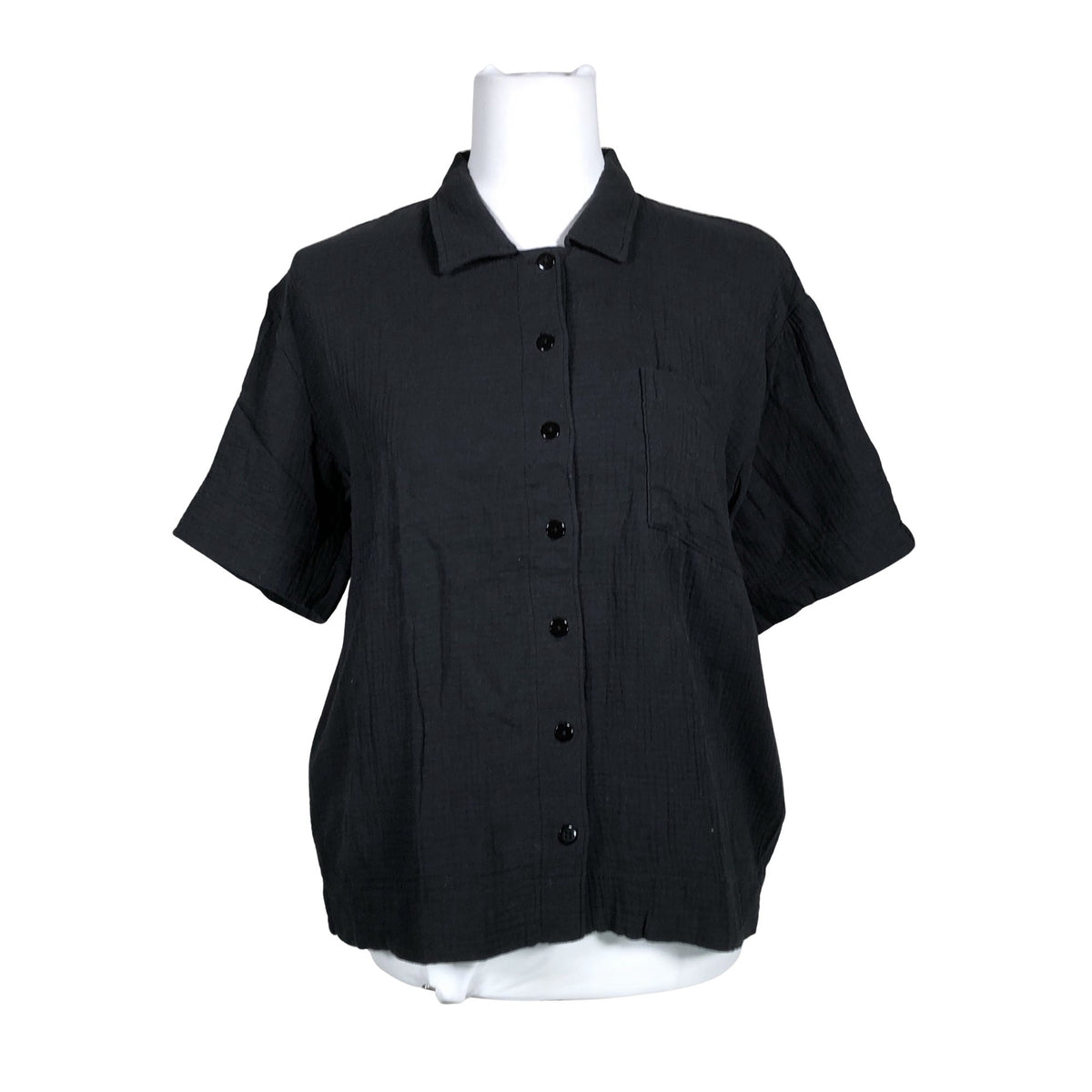Unisex Soc - Lühikeste käistega pluus, suurus 36 - Must (1)