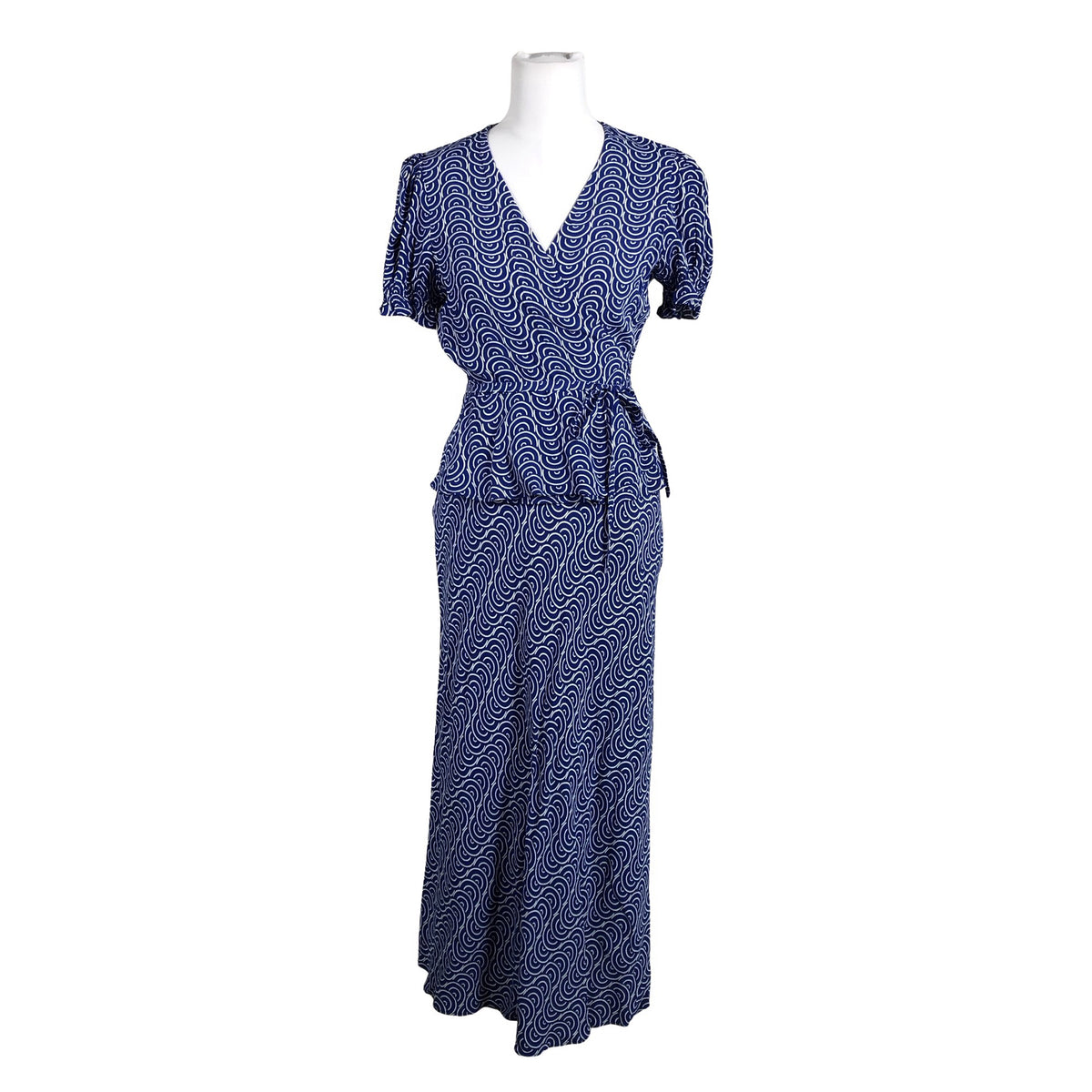 Unisex Diane von Furstenberg - Lühikeste käistega pluus, suurus 38 - Sinine (1)