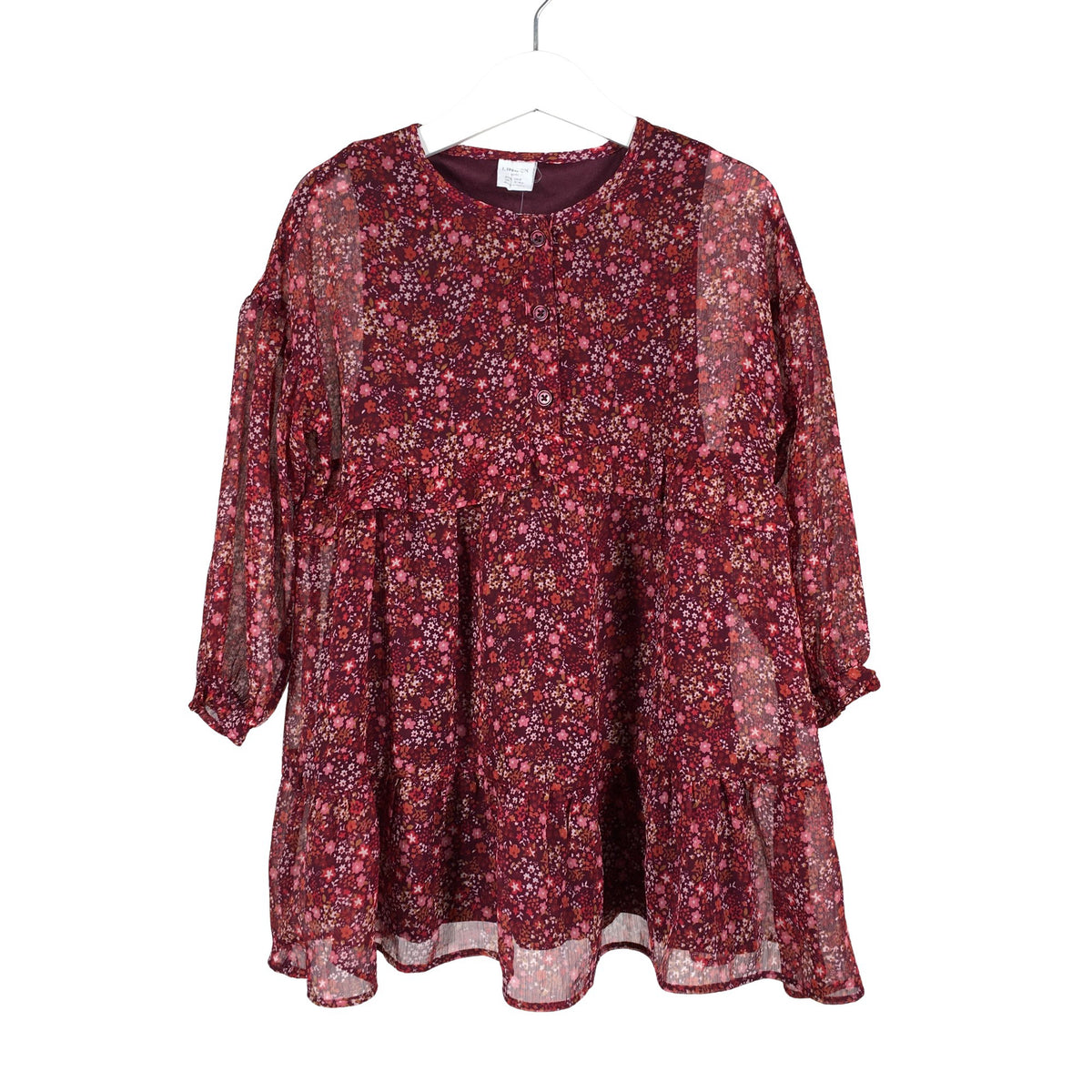 Unisex Lindex - Pidulik kleit, suurus 98 - 104 - Veinipunane (1)