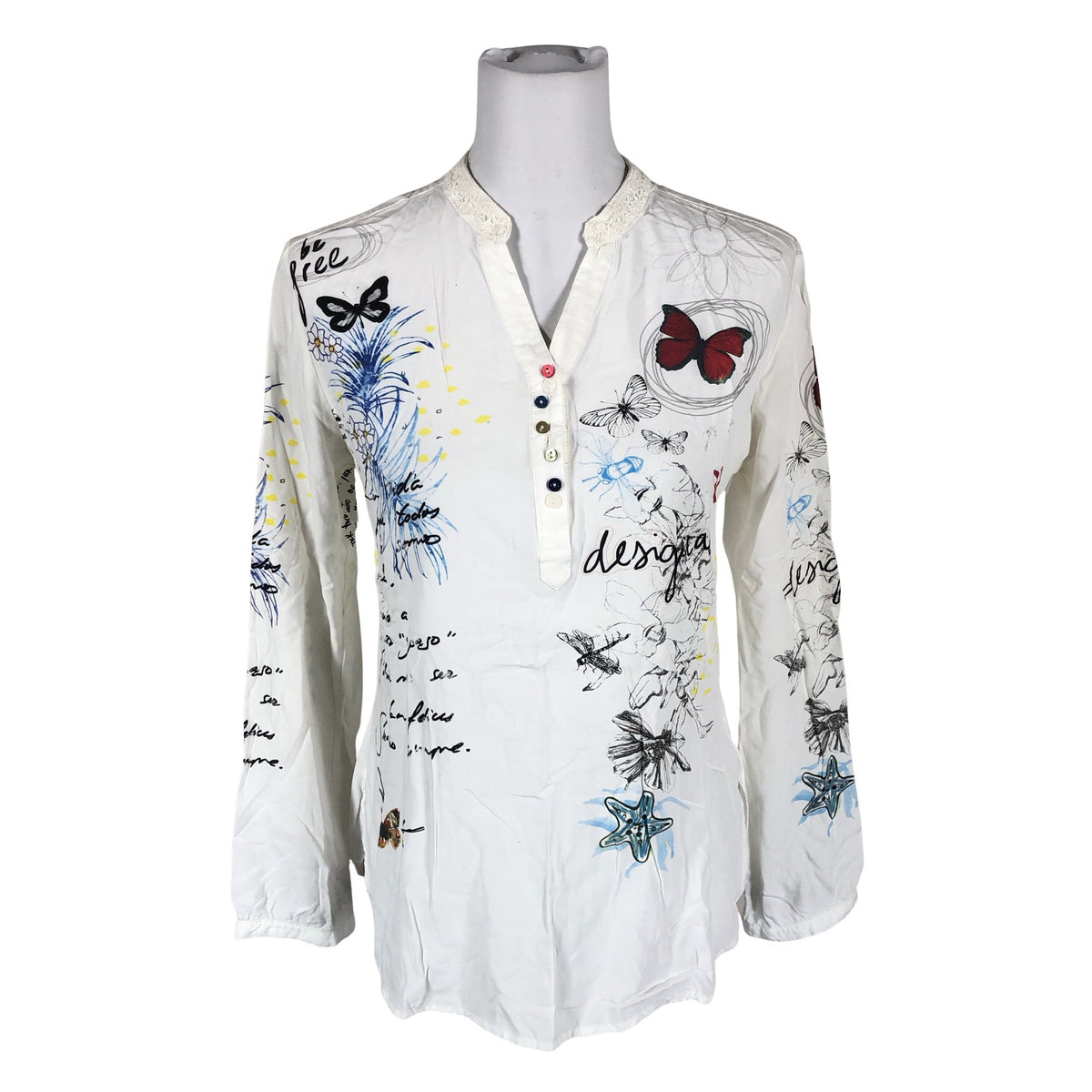 Unisex Desigual - Pluus, suurus 40 - Valge (1)