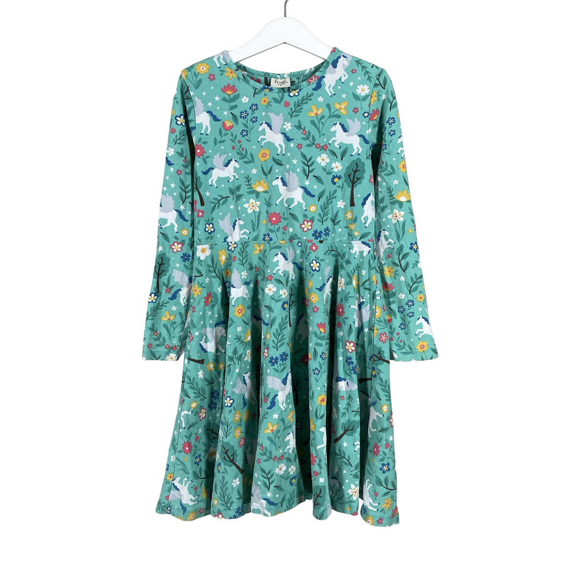 Unisex Frugi - Trikotaažist kleit, suurus 128 - 134 - Roheline (1)