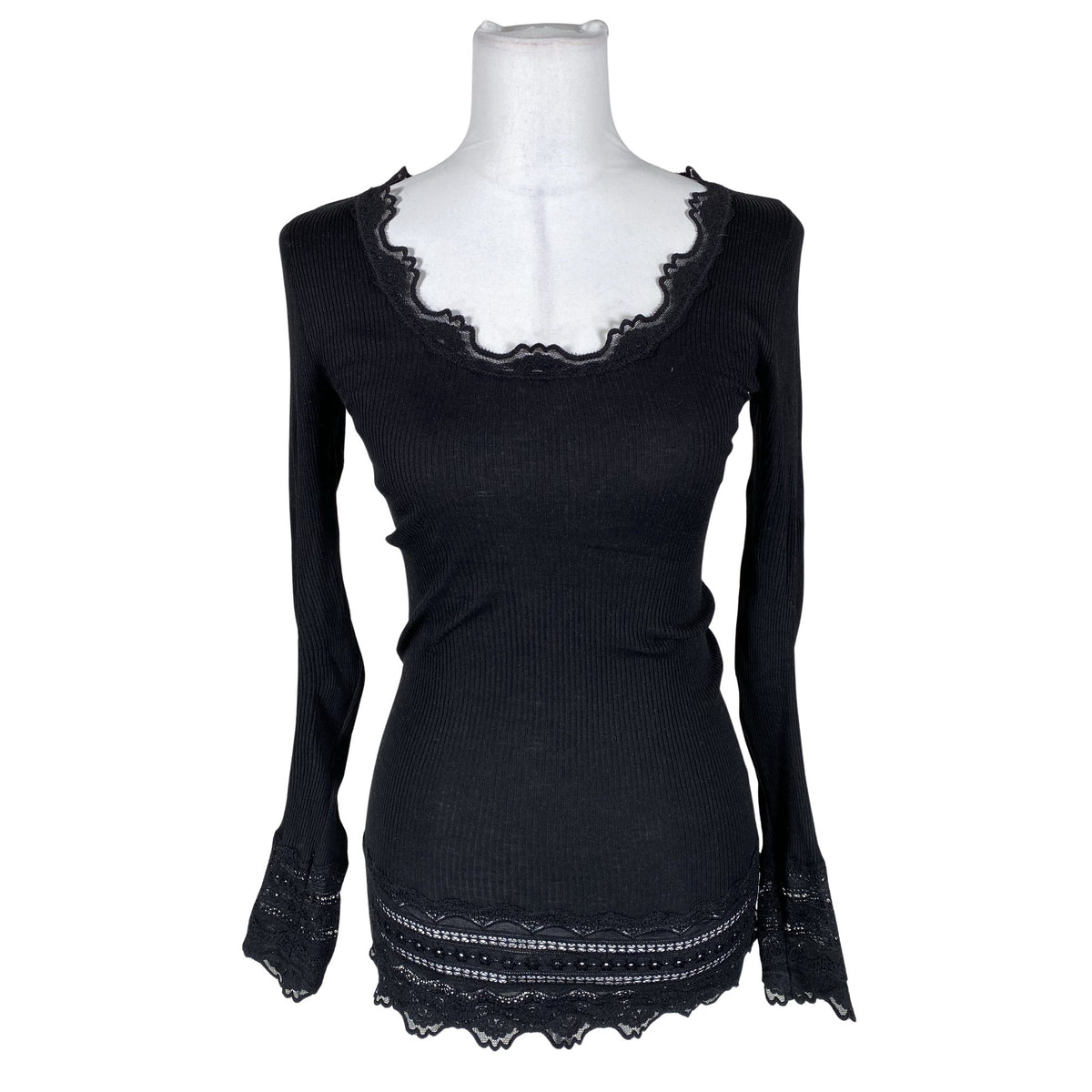 Unisex Rosemunde - Trikotaažist pluus, suurus 36 - Must (1)