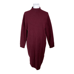 Unisex Massimo Dutti - Kootud kleit, suurus 40 - Veinipunane (1)