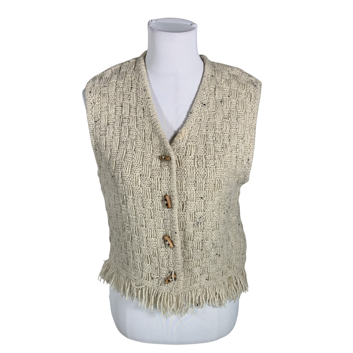Unisex Benetton - Kootud vest, suurus 38 - Beige (1)
