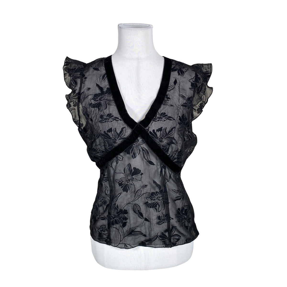 Unisex Claire.dk - Lühikeste käistega pluus, suurus 40 - Must (1)