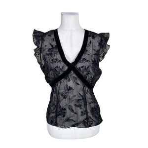 Unisex Claire.dk - Lühikeste käistega pluus, suurus 40 - Must (1)