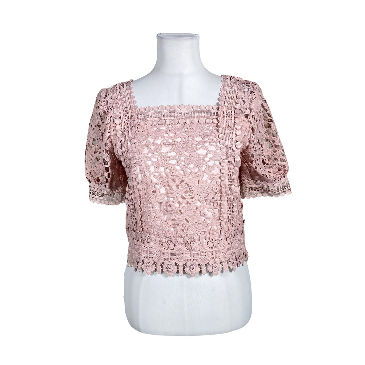Unisex Handmade - Lühikeste käistega pluus, suurus 36 - Heleroosa (1)