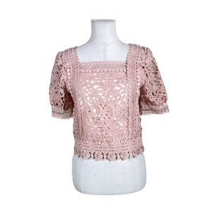 Unisex Handmade - Lühikeste käistega pluus, suurus 36 - Heleroosa (1)