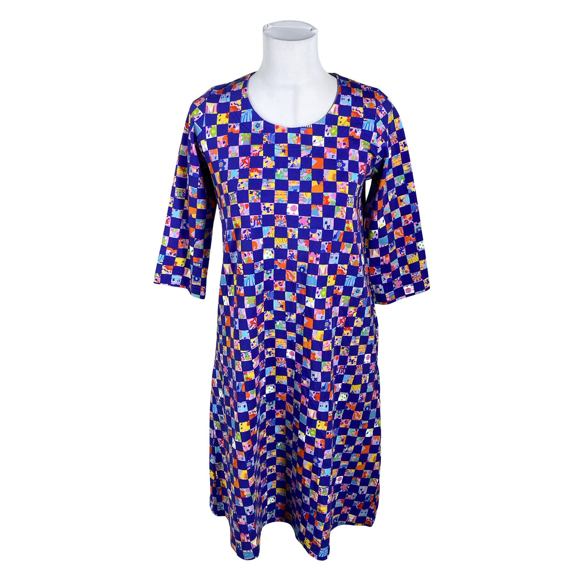 Unisex Virkkukoukkunen - Trikotaažist kleit, suurus 34 - Sinine (1)