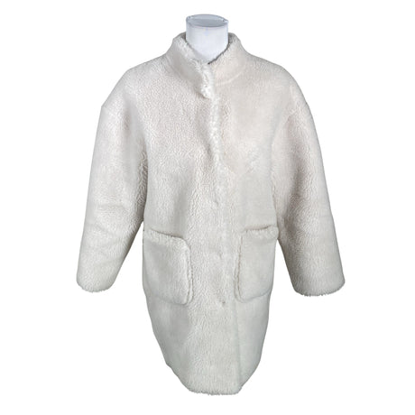 Unisex Muotikuu - Kunstkarusnahast mantel, suurus 36 - Valge ()